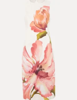 Cotton Rich Floral Midi Column Dress