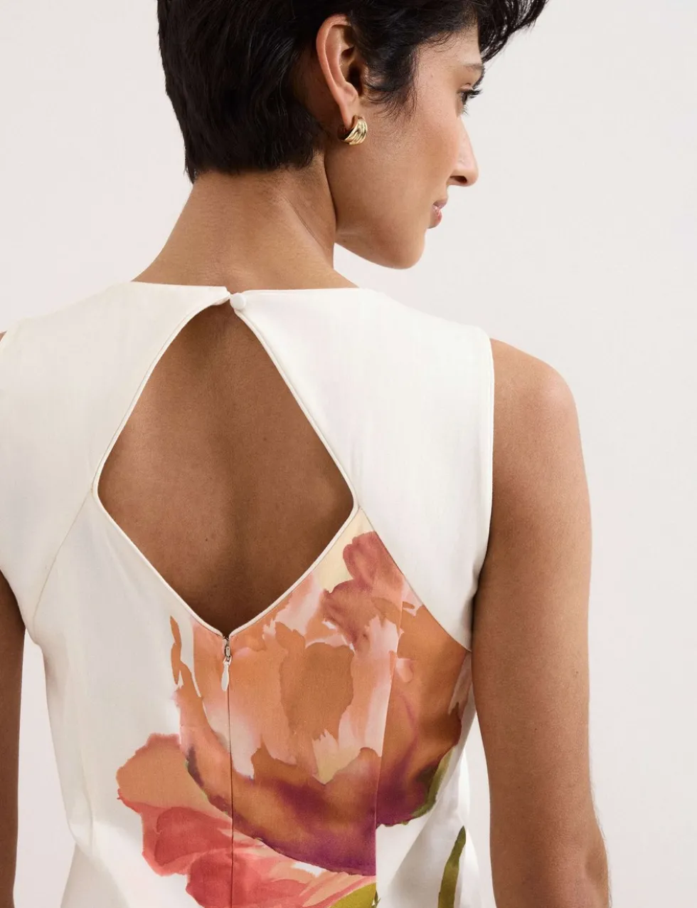 Cotton Rich Floral Midi Column Dress