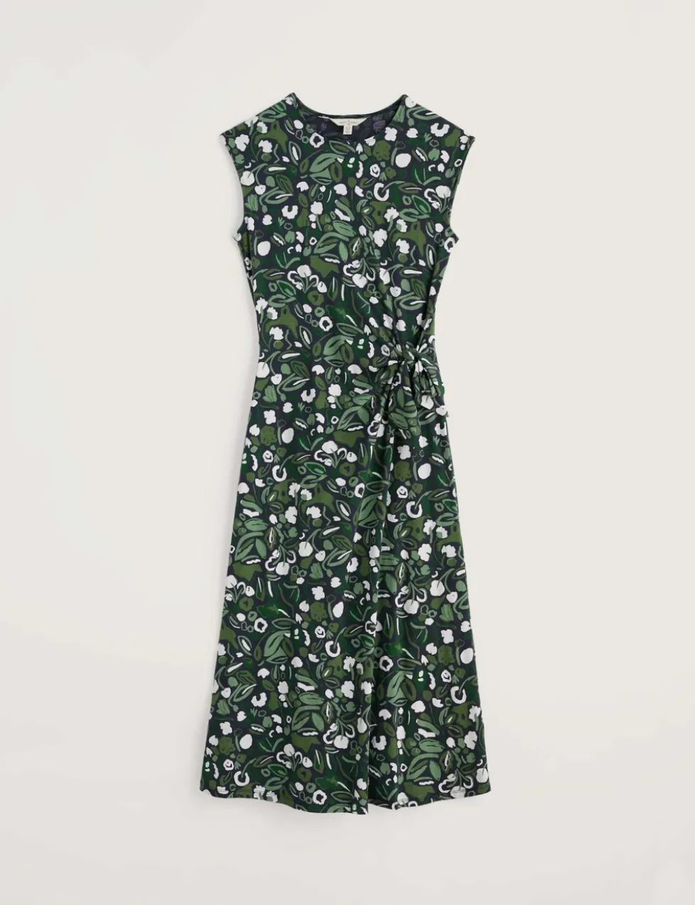 Cotton Rich Floral Midi Waisted Dress