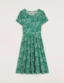 Cotton Rich Floral Midi Waisted Dress