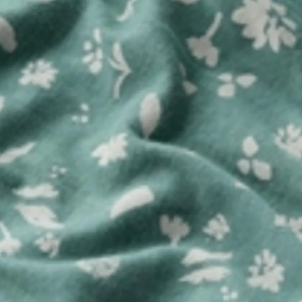 Cotton Rich Floral Pleat Detail Top