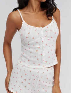 Cotton Rich Floral Pointelle Cami Shortie Set
