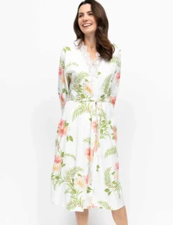 Cotton Rich Floral Print Dressing Gown