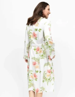 Cotton Rich Floral Print Dressing Gown