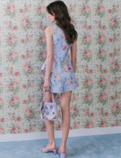 Cotton Rich Floral Square Neck Waistcoat
