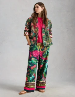 Cotton Rich Floral Wide Leg Culottes