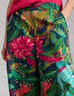 Cotton Rich Floral Wide Leg Culottes