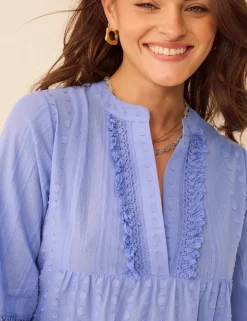 Cotton Rich Flute Sleeve Beach Dress
