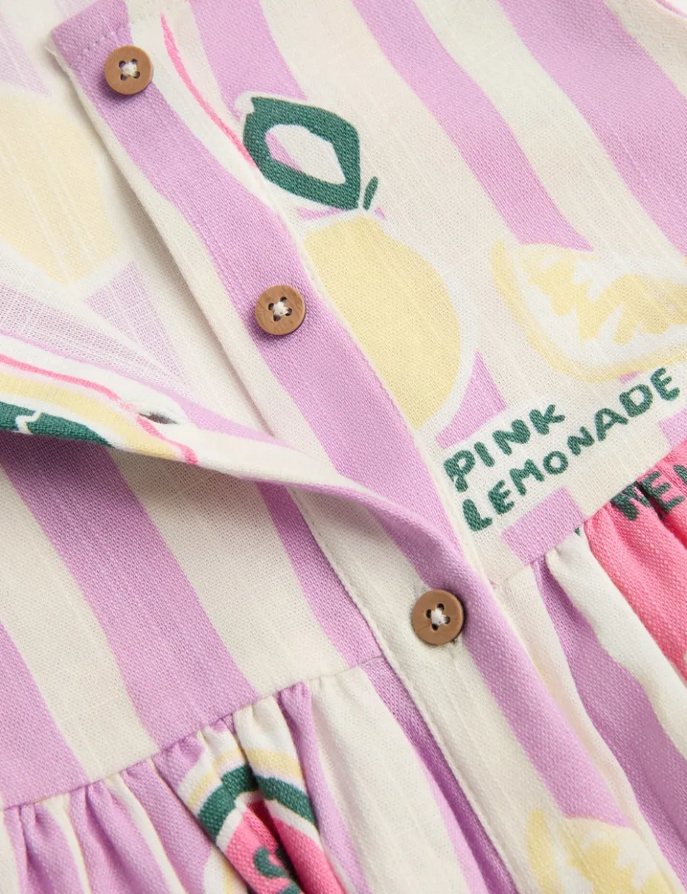 Cotton Rich Fruit Print Striped Woven Dress (2-10 Yrs)