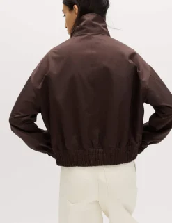 Cotton Rich Funnel Neck Bomber Jacket