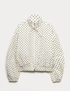 Cotton Rich Funnel Neck Bomber Jacket