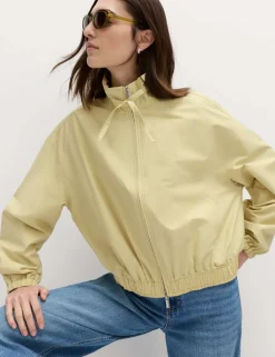 Cotton Rich Funnel Neck Bomber Jacket