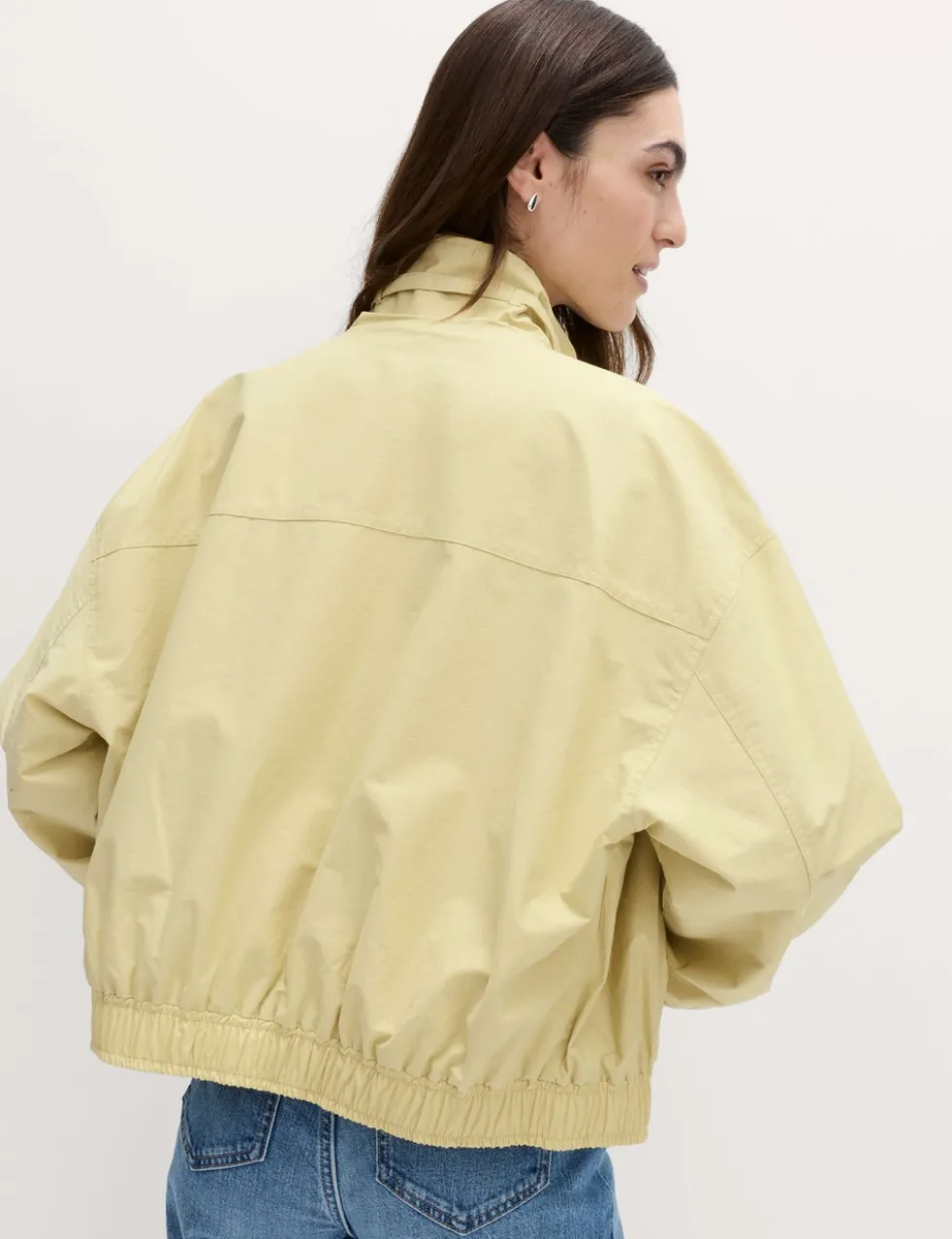 Cotton Rich Funnel Neck Bomber Jacket