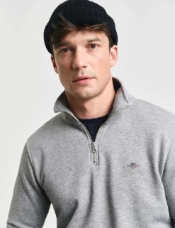 Cotton Rich Funnel Neck Half Zip Sweatshirt
