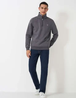 Cotton Rich Funnel Neck Half Zip Sweatshirt