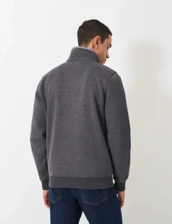 Cotton Rich Funnel Neck Half Zip Sweatshirt