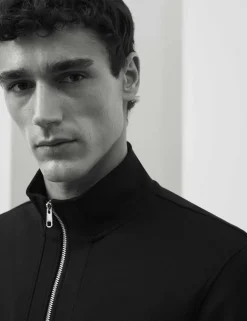 Cotton Rich Funnel Neck Zip Up Jacket