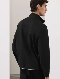 Cotton Rich Funnel Neck Zip Up Jacket
