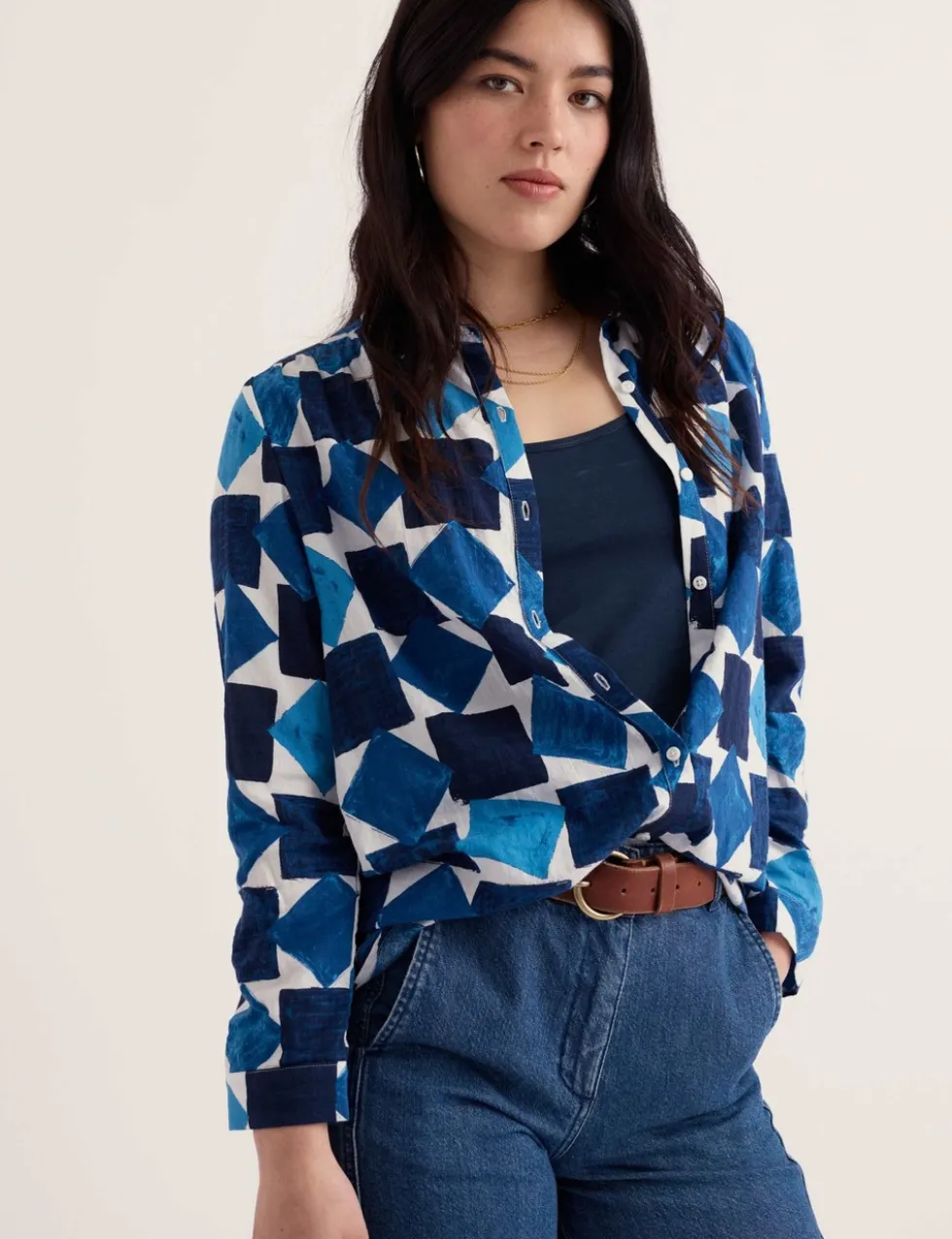 Cotton Rich Geometric Shirt