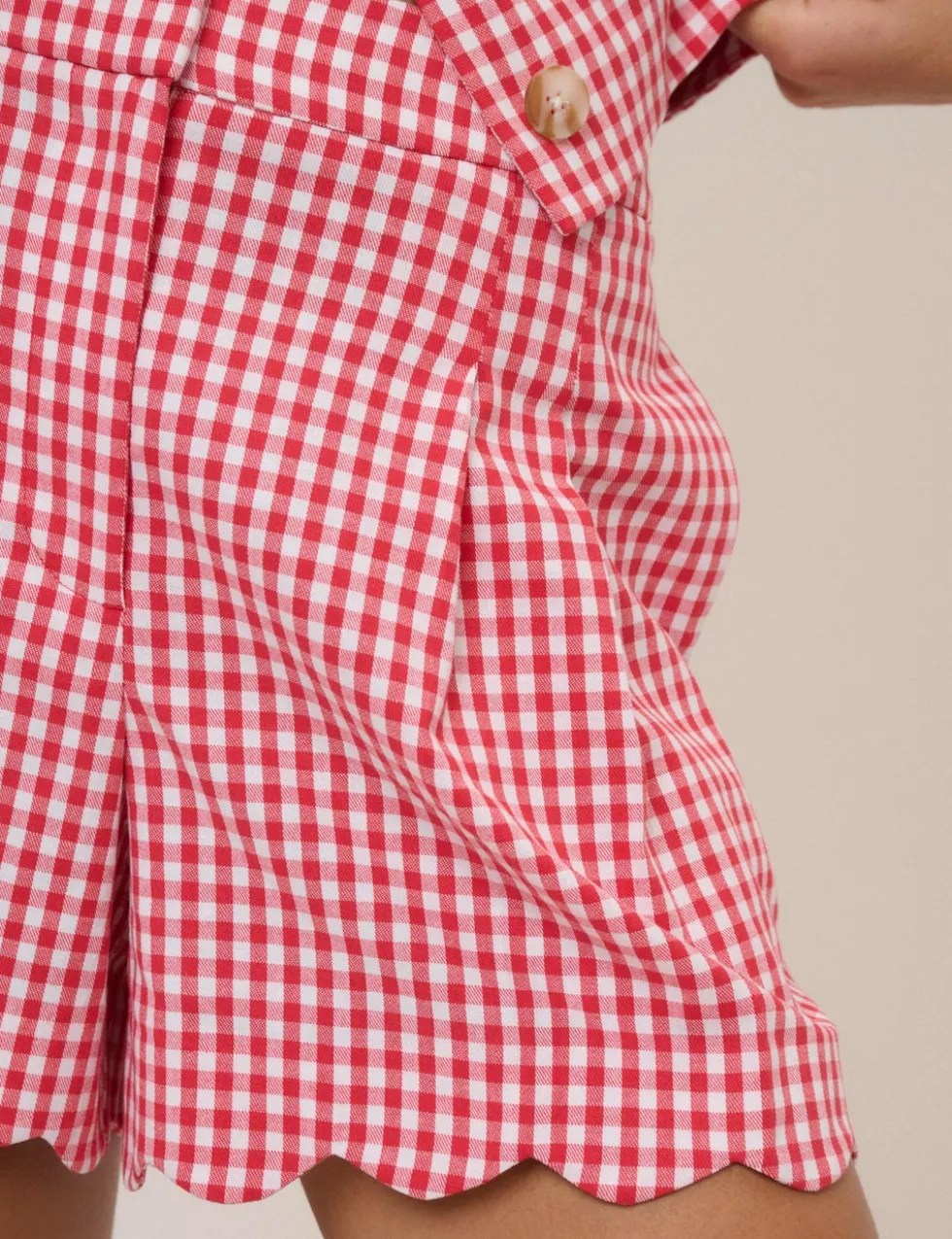 Cotton Rich Gingham High Waisted Shorts