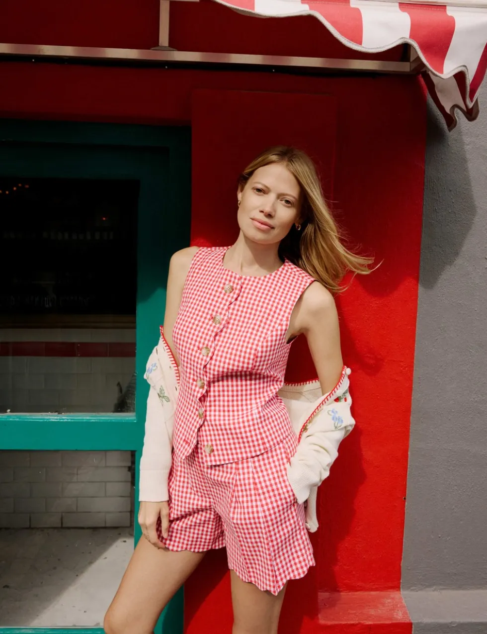 Cotton Rich Gingham Waistcoat