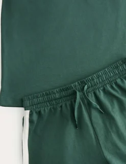 Cotton Rich Green Vest Pyjama Set (6-16 Yrs)