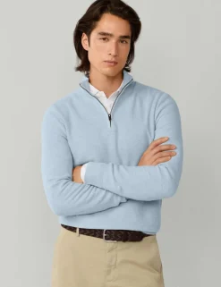 Cotton Rich Half Zip Funnel Neck Sweatshirt