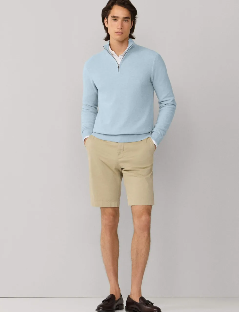 Cotton Rich Half Zip Funnel Neck Sweatshirt