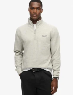 Cotton Rich Half Zip Henley Sweatshirt