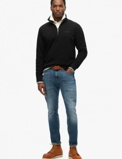 Cotton Rich Half Zip Henley Sweatshirt