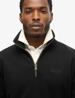 Cotton Rich Half Zip Henley Sweatshirt