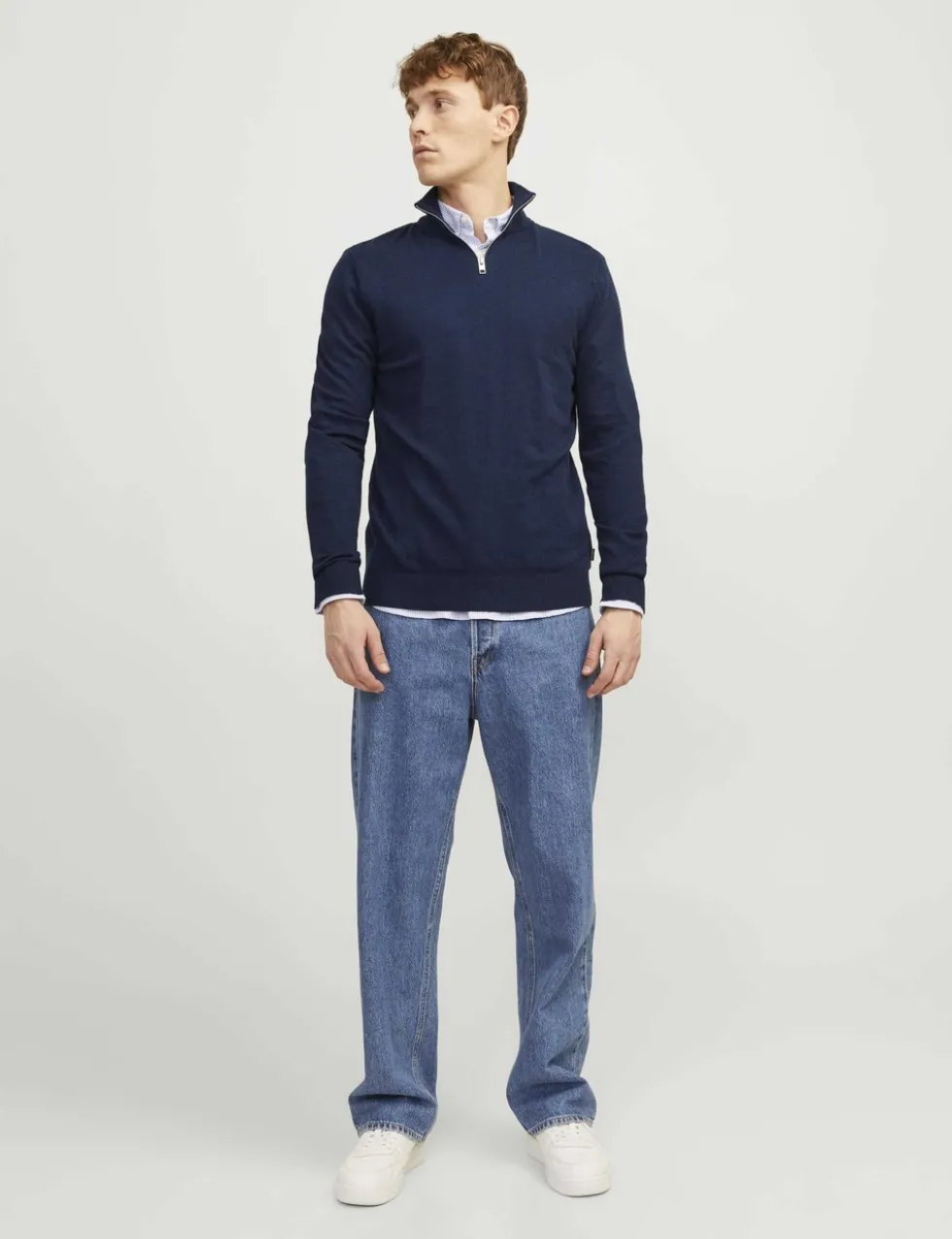 Cotton Rich Half Zip Jumper