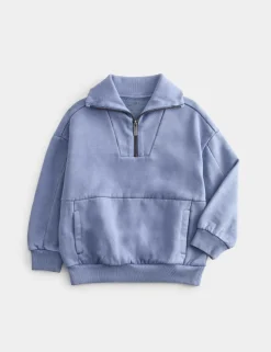 Cotton Rich Half Zip Sweatshirt (2-8 Yrs)