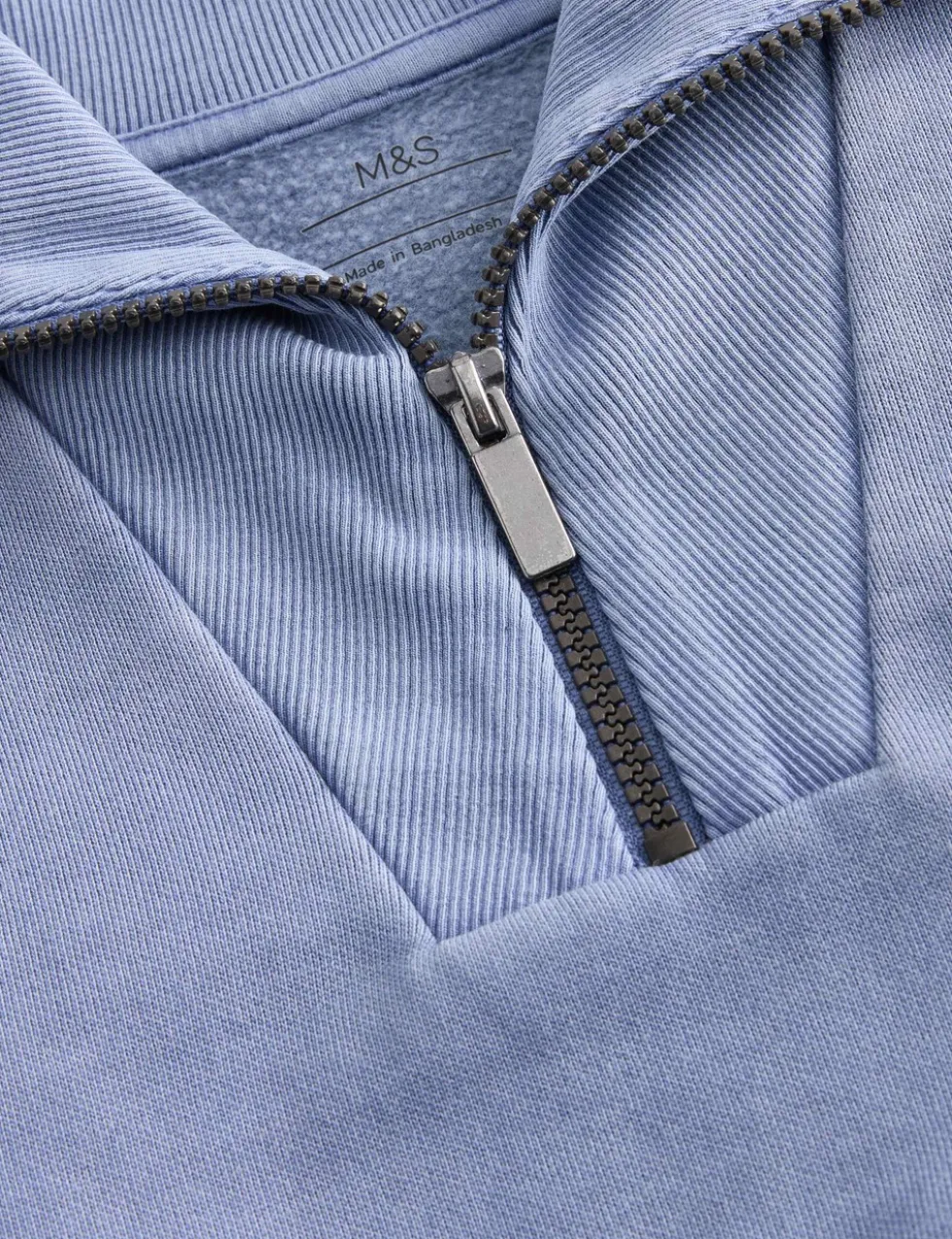 Cotton Rich Half Zip Sweatshirt (2-8 Yrs)