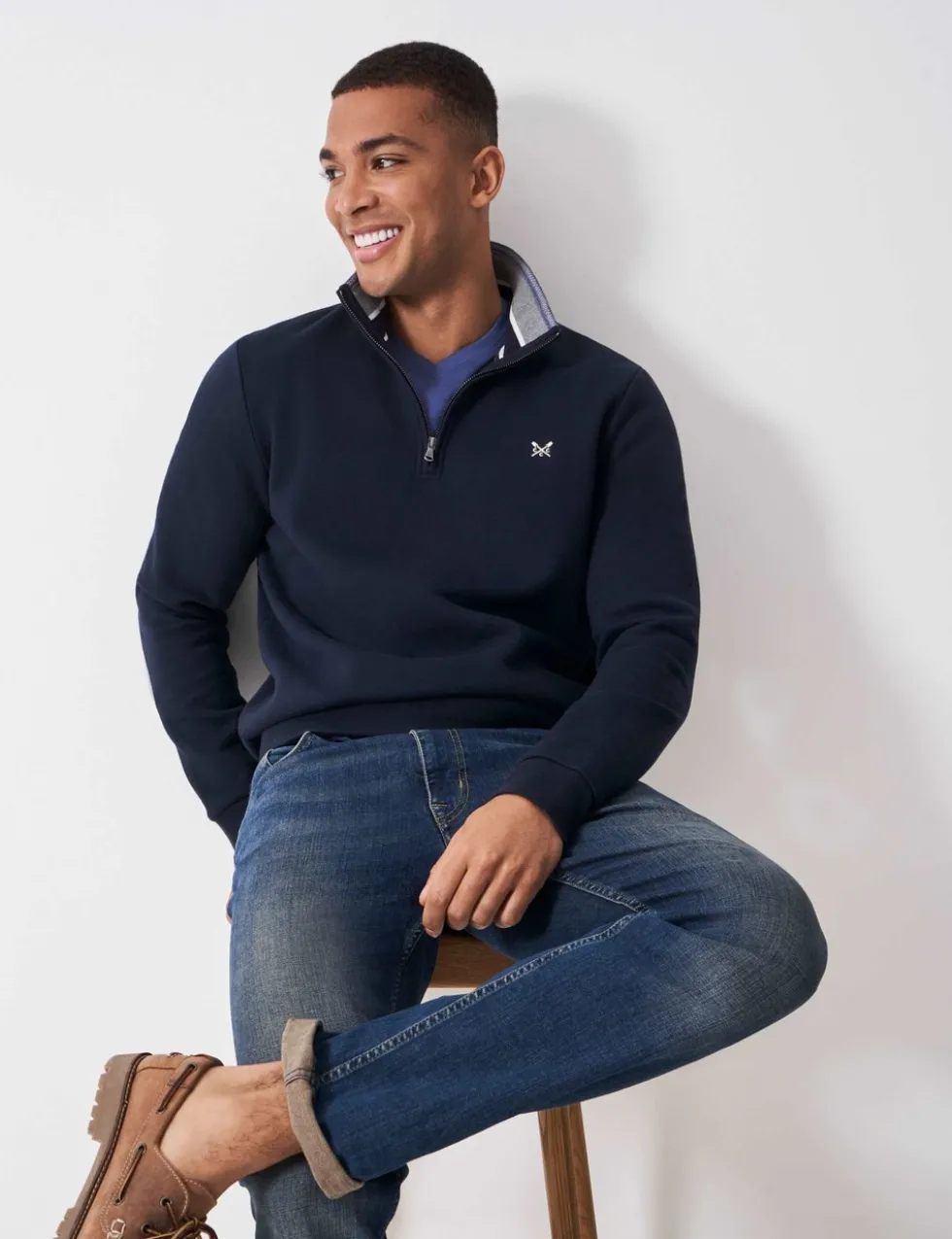 Cotton Rich Half Zip Sweatshirt