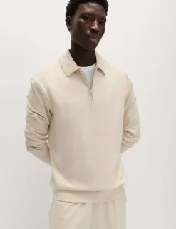 Cotton Rich Half Zip Sweatshirt