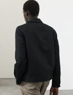 Cotton Rich Harrington Jacket with Linen