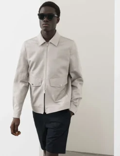 Cotton Rich Harrington Jacket with Linen