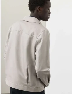 Cotton Rich Harrington Jacket with Linen