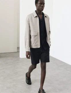 Cotton Rich Harrington Jacket with Linen