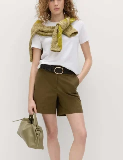 Cotton Rich High Waisted Chino Shorts