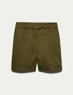 Cotton Rich High Waisted Chino Shorts