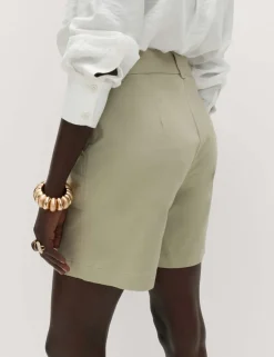 Cotton Rich High Waisted Chino Shorts