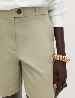 Cotton Rich High Waisted Chino Shorts