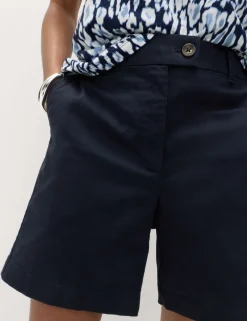 Cotton Rich High Waisted Chino Shorts