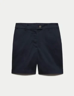 Cotton Rich High Waisted Chino Shorts