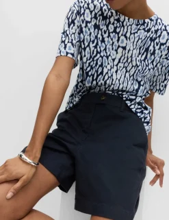 Cotton Rich High Waisted Chino Shorts