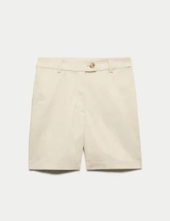 Cotton Rich High Waisted Chino Shorts