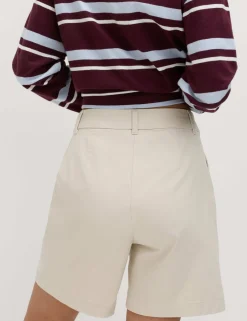 Cotton Rich High Waisted Chino Shorts