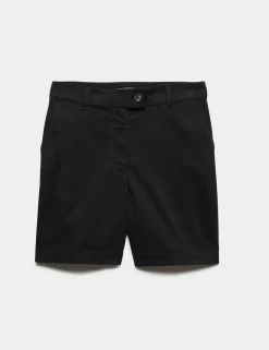 Cotton Rich High Waisted Chino Shorts